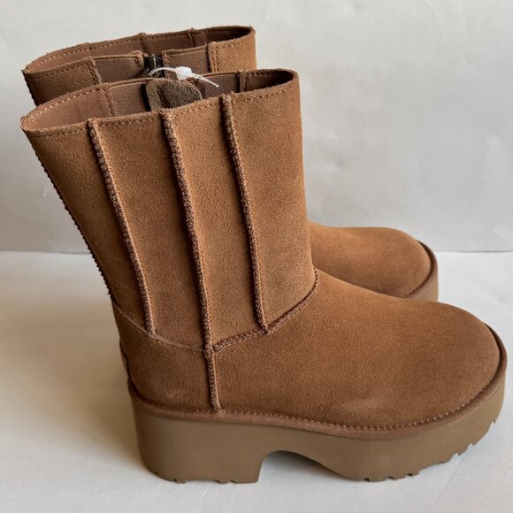NEW Women's UGG Australia Classic Twin Seam New Heights Boots Chestnut Sz 8 - Picture 2 of 7